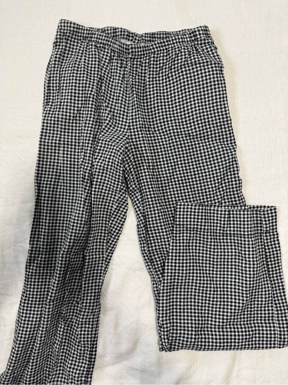a new day Black & White Gingham Linen Pants
